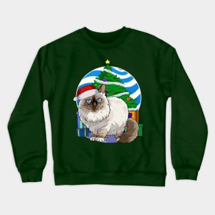 Birman Cat Santa Christmas Gift Crewneck Sweatshirt